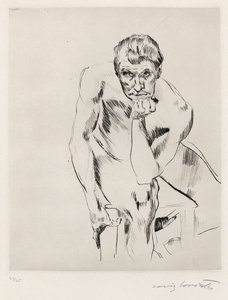 Hombre sentado desnudo, pensando de Lovis Corinth